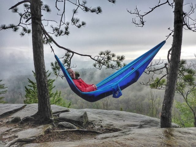 Girl in a hammock in Algonquin park