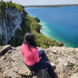Girl enjoying a view at Lion's Head Lookout Trail